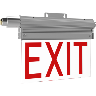 RAB Lighting HAZEXIT, 5W, Red Letter, 120-277V, Gray, HAZEXIT