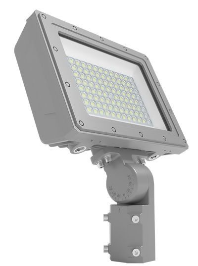 RAB Lighting HAZ Flood Medium, 150W, 5000K, 480V, Slipfitter Mount, Gray, HAZFFLED150SF/480