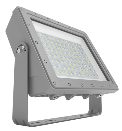 RAB Lighting Hazardous Flood, 200W, 5000K, 480V, Yoke Mount, Gray, HAZFFLED200/480