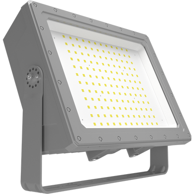 RAB Lighting Hazardous Flood, 300W, 5000K, 480V, Yoke Mount, Gray, HAZFFLED300/480