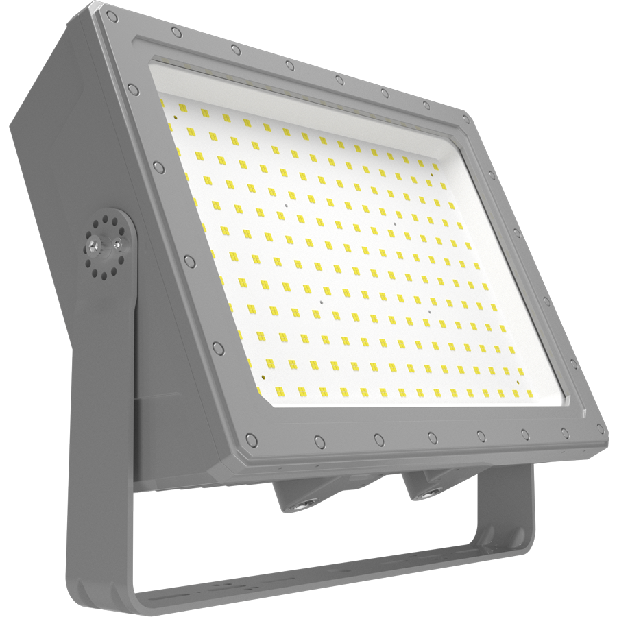 RAB Lighting HAZFFLED Hazardous Flood, 400W, 5000K, 120-277V, Yoke Mount, Gray, HAZFFLED400