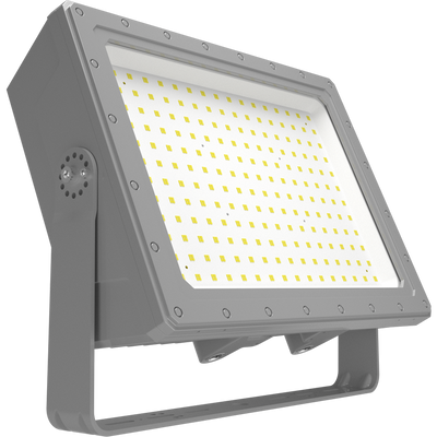 RAB Lighting HAZFFLED Hazardous Flood, 400W, 5000K, 120-277V, Yoke Mount, Gray, HAZFFLED400