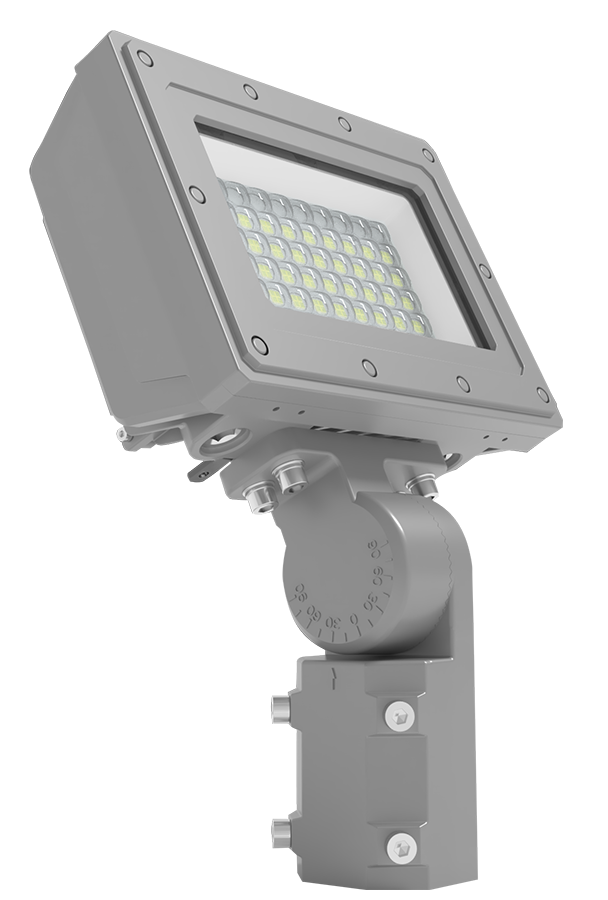 RAB Lighting HAZFFLED Hazardous Flood, 60W, 5000K, Slipfitter Mount, Gray, HAZFFLED60SF