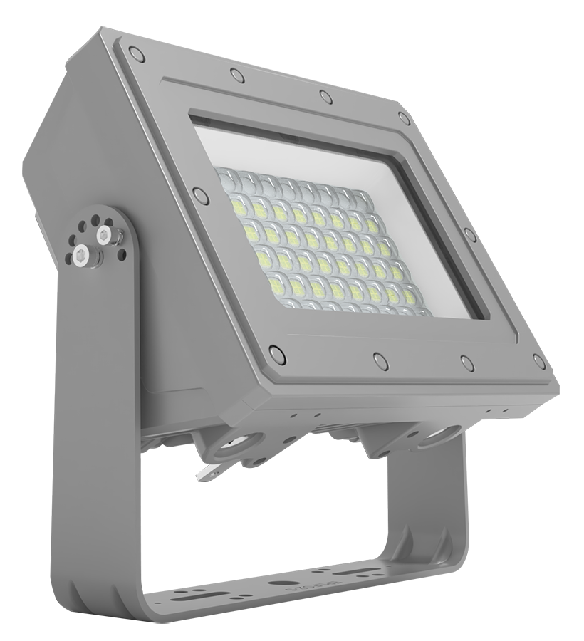 RAB Lighting Hazardous Flood, 30W, 5000K, Yoke Mount, Gray, HAZFFLED30