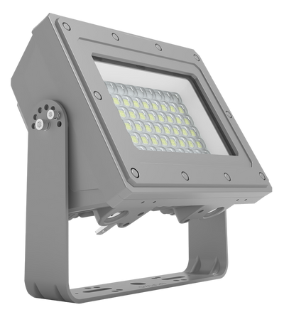 RAB Lighting HAZFFLED Hazardous Flood, 60W, 5000K, Yoke Mount, Gray, HAZFFLED60