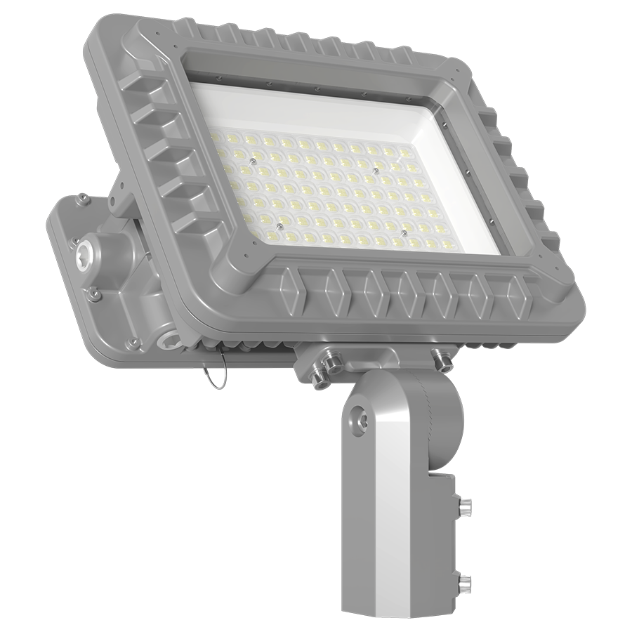 RAB Lighting HAZFX Flood Light, 100W, 5000K, 120-277V, Slipfitter, Gray, HAZFX100SF