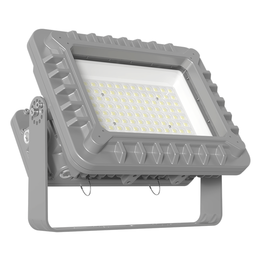 RAB Lighting HAZFX Hazardous Flood, 100W, 5000K, 120-277V, Yoke Mount, Gray, HAZFX100