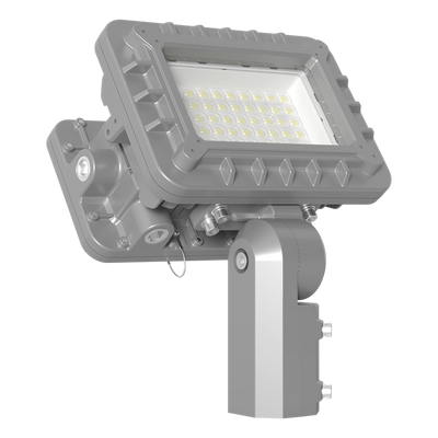 RAB Lighting HAZFX Flood Light, 30W, 5000K, Slipfitter, Gray, C1D1, HAZFX30SF