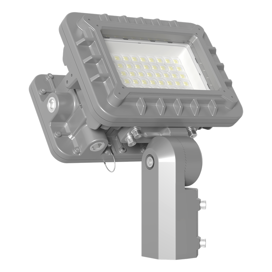 RAB Lighting HAZFX Flood Light, 60W, 5000K, Slipfitter, Gray, C1D1, HAZFX60SF