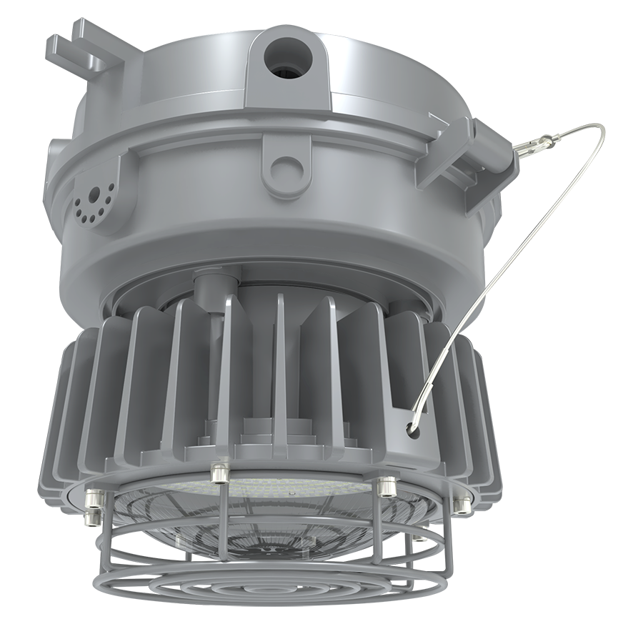 RAB Lighting HAZLED Hazardous Location Light, 30W, 5000K, Ceiling, Clear Globe, Gray, HAZLED30CCG
