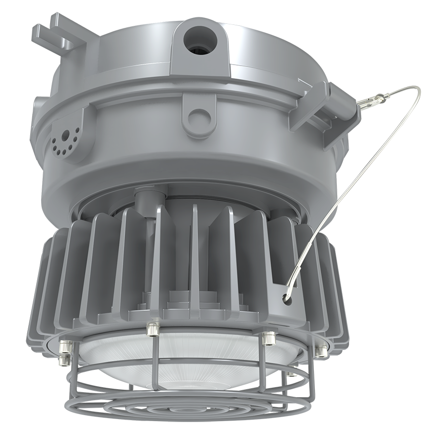 RAB Lighting HAZLED Hazardous Location Light, 30W, 5000K, Ceiling, Frost Globe, Gray, HAZLED30CFG