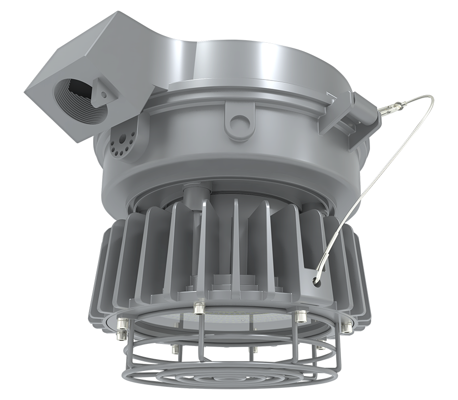 RAB Lighting HAZLED Hazardous Location Light, 30W, 5000K, Stanchion, Clear Flat, Gray, HAZLED30SCF