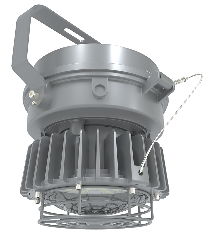 RAB Lighting Hazardous Location Pendant Light, 60W, 5000K, Globe, Gray, HAZLED60CG