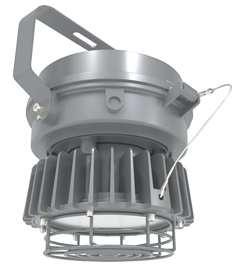 RAB Lighting Hazardous Location Pendant Light, 60W, 5000K, Flat Acrylic, Gray, HAZLED60FF