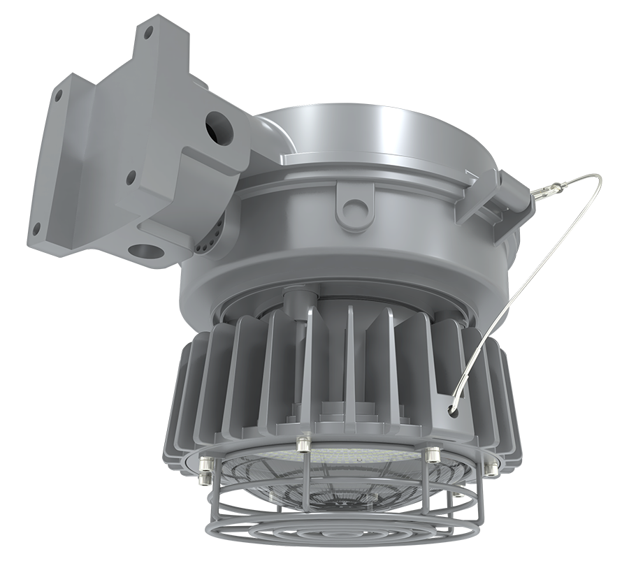 RAB Lighting Hazardous Location LED, 60W, 5000K, Wall Mount, Clear Globe, Gray, HAZLED60WMCG