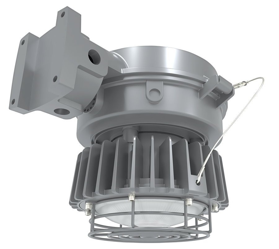 RAB Lighting Hazardous Location LED, 60W, 5000K, Wall Mount, Frost Globe, Gray, HAZLED60WMFG