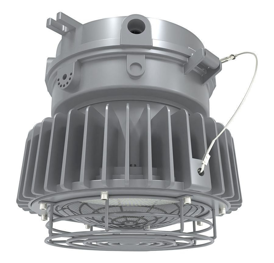 RAB Lighting Hazardous Location Ceiling Light, 120W, 5000K, Clear Globe, 480V, Gray, HAZLED120CCG/480