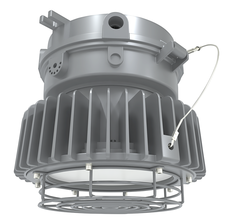 RAB Lighting Hazardous Location Ceiling Light, 120W, 5000K, Frost Flat, 480V, Gray, HAZLED120CFF/480