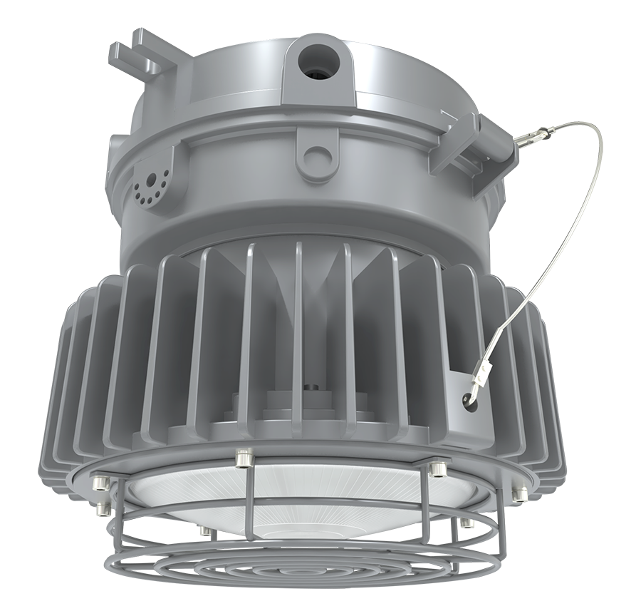 RAB Lighting Hazardous Location Ceiling Light, 120W, 5000K, Frost Globe, 480V, Gray, HAZLED120CFG/480