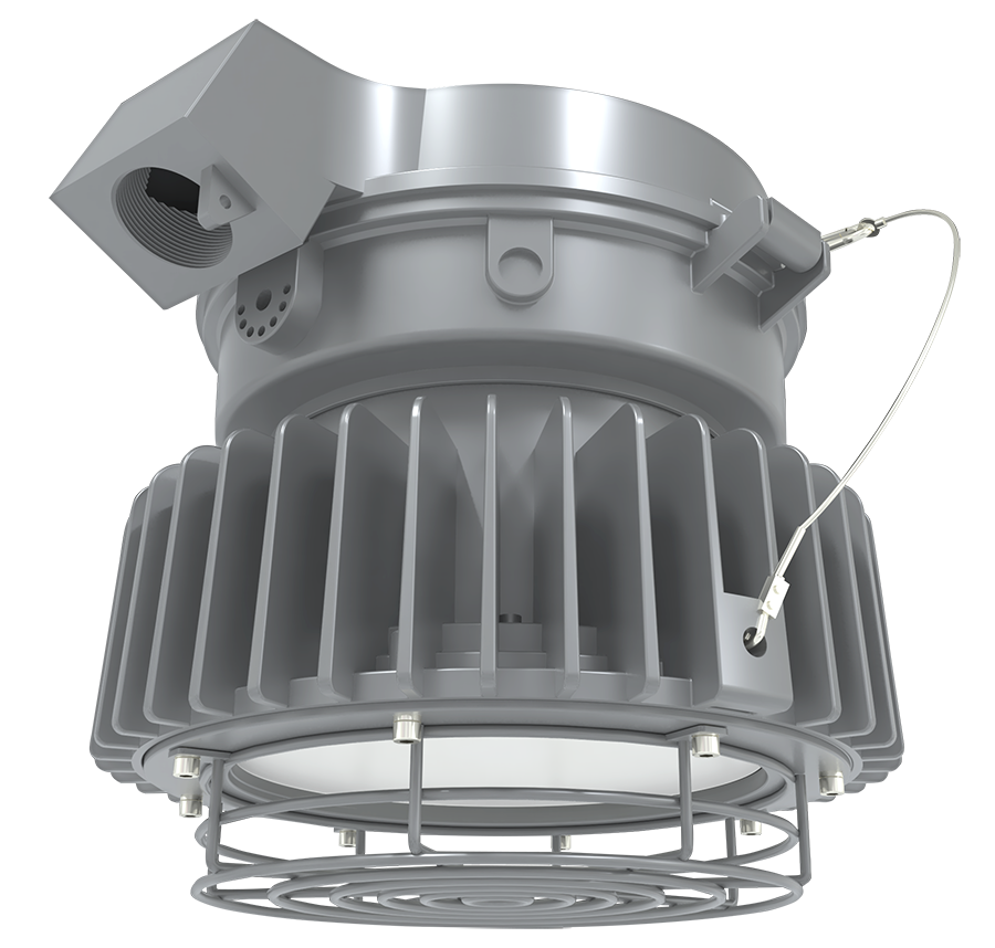RAB Lighting HAZLED Stanchion, 120W, 5000K, Frost Flat, 480V, Gray, HAZLED120SFF/480
