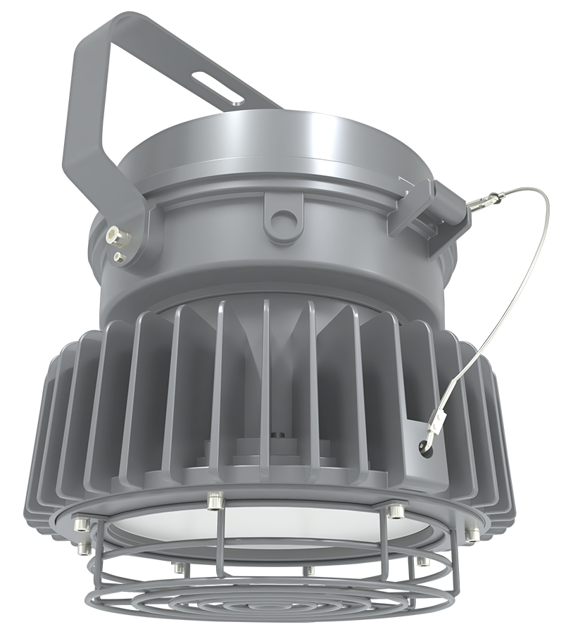 RAB Lighting HAZLED Pendant, 120W, 5000K, Frost Flat, Gray, HAZLED120FF