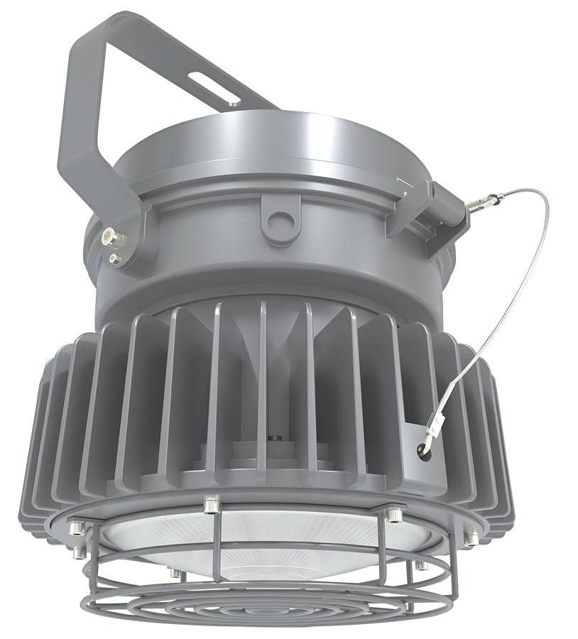 RAB Lighting HAZLED Pendant, 120W, 5000K, Frost Globe, Gray, HAZLED120FG