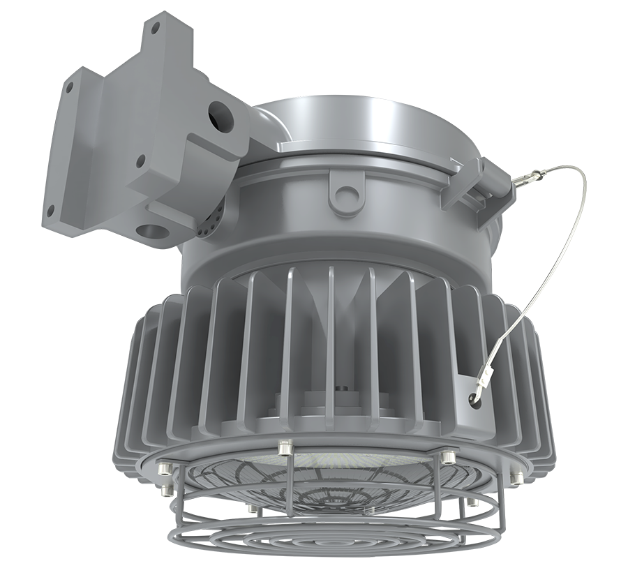 RAB Lighting HAZLED Wall Mount Light, 120W, 5000K, Constant Current, 120-277V, Clear Globe, Gray, HAZLED120WMCG