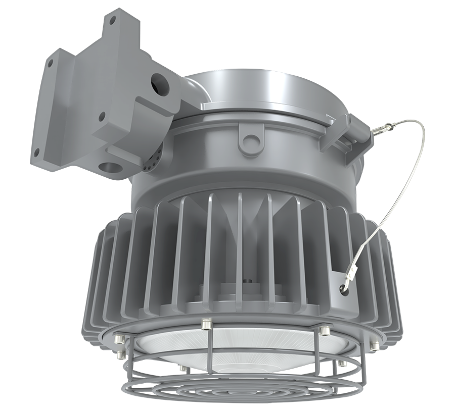 RAB Lighting HAZLED Wall Mount, 80W, 5000K, Frost Globe, Gray, HAZLED80WMFG