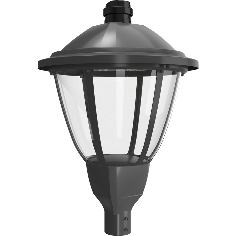 RAB Lighting HTG Round Area Light, 120/100/80/60W, CCT Selectable, 480V, Pole Mount, 7-Pin Receptacle, Bronze, HTG-R/480/7PRS