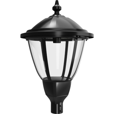 RAB Lighting HTG Round Area Light, 120/100/80/60W, CCT Selectable, 480V, Microwave Occupancy Sensor, LightCloud Blue, Pole Mount, Black, HTG-RB/480/LCBS/MVS