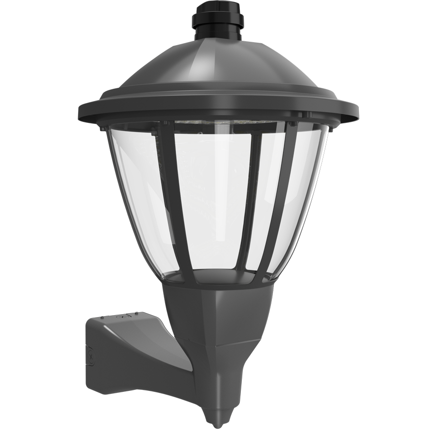RAB Lighting HTG Round Area Light, 120/100/80/60W, CCT Selectable, 480V, Wall Mount, 7-Pin Receptacle, Bronze, HTG-RWM/480/7PRS