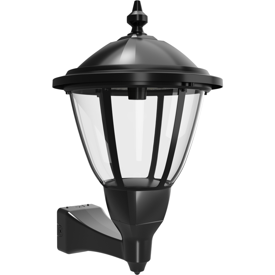 RAB Lighting HTG Round Area Light, 120/100/80/60W, CCT Selectable, 480V, Wall Mount, LightCloud Blue, Microwave Occupancy Sensor, Black, HTG-RWMB/480/LCBS/MVS