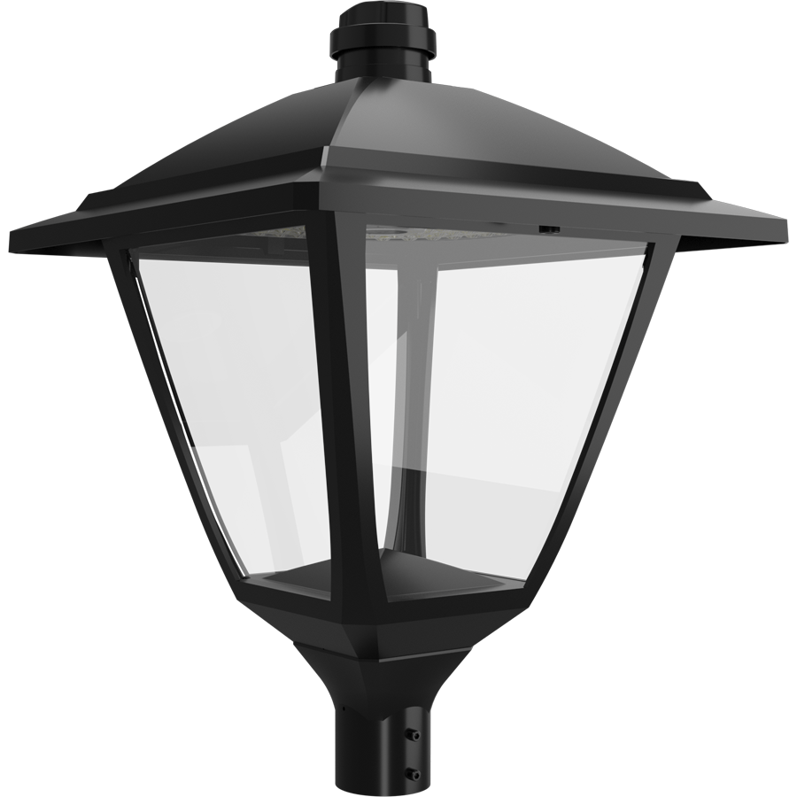 RAB Lighting HTG Square Area Light, 120/100/80/60W, CCT Selectable, 7-Pin Receptacle, Pole Mount, Black, HTG-SB/7PRS
