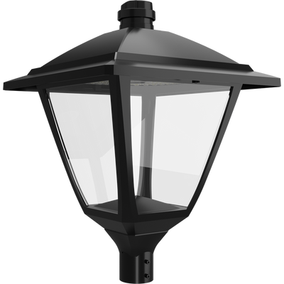 RAB Lighting HTG Square Area Light, 120/100/80/60W, CCT Selectable, 7-Pin Receptacle, Pole Mount, Black, HTG-SB/7PRS