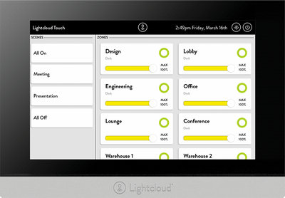 RAB Lighting LightCloud LC Touch Wall Tablet, Wall Mounting Included, LCTOUCH