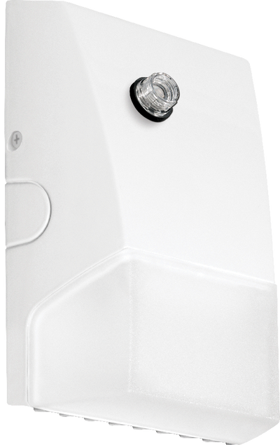 RAB Lighting 9 Watt BRISK LED Wall Pack, Photocell, 1,108 Lumens, 4000K, 120-277V, White, BRISKS11L-740W/PCU