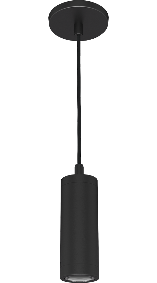 RAB Lighting CDLED Pendant Cylinder, 10W, CRI90, 4000K, 48 In. Cord, Matte Black, CDLED2PC-10W-20D940-K