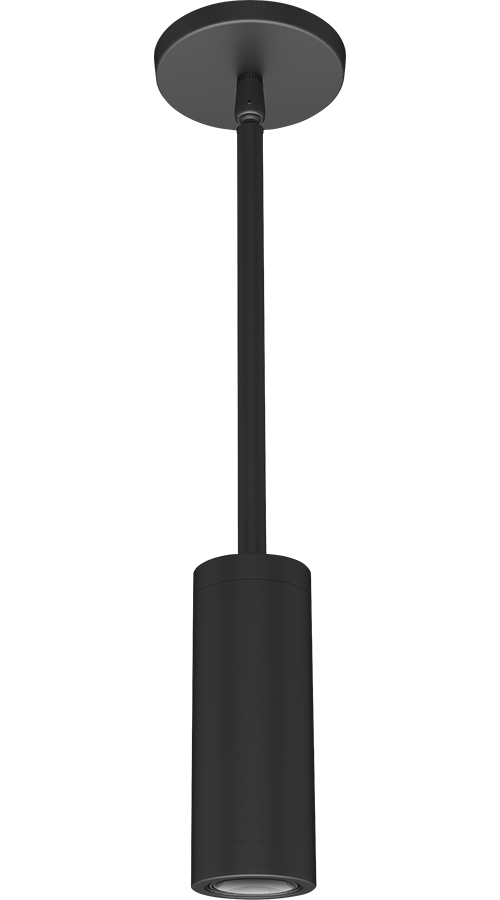RAB Lighting CDLED Cylinder Pendant Stem, 10W, CRI90, 3500K, 2 In., Matte Black, CDLED2PS-10W-WW935-K
