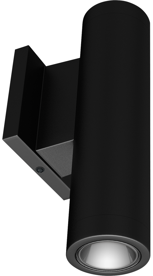 RAB Lighting CDLED2 Wall Cylinder, 10W, 4000K, CRI90, 2 In., Matte Black, CDLED2WD-10W-20D940-K