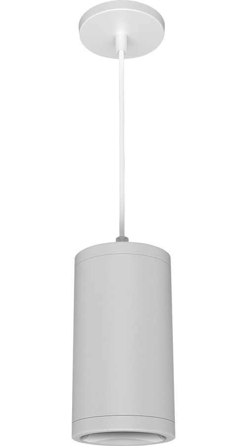 RAB Lighting CDLED Pendant Cylinder, 20W, CRI90, 5000K, Matte White, CDLED4PC-20W-80D950-W