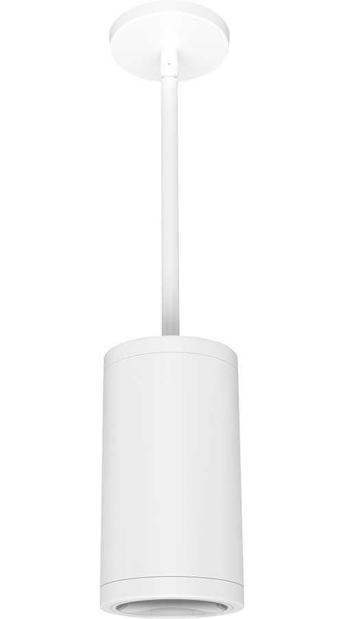 RAB Lighting CDLED4PS Pendant Cylinder, 20W, 4000K, CRI90, 4 In., Matte White, CDLED4PS-20W-80D940-W
