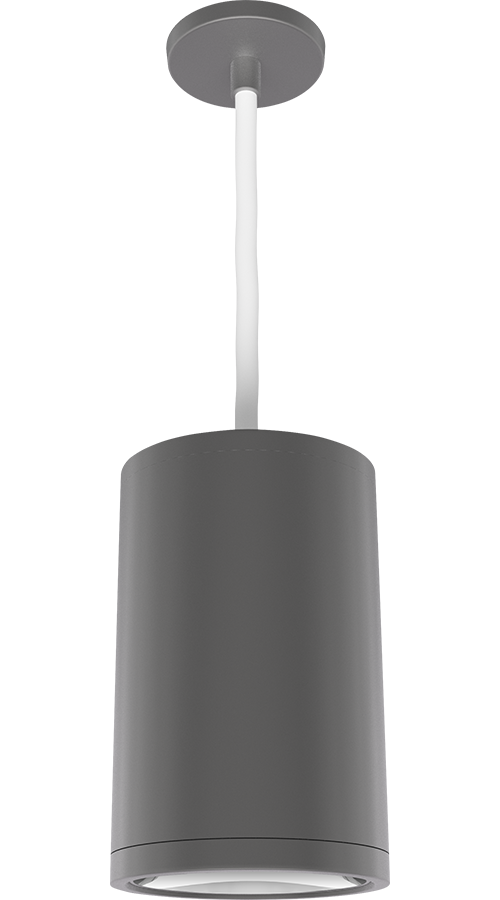 RAB Lighting CDLED 26W Pendant Cylinder, CRI90, 5000K, Matte Silver, CDLED6PC-26W-80D950-S