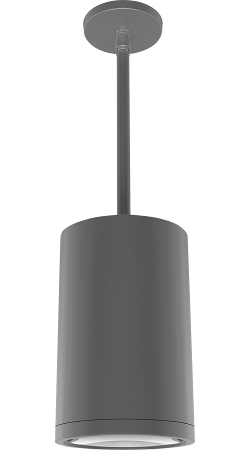 RAB Lighting CDLED Pendant Cylinder, 26W, 3000K, CRI90, Matte Silver, CDLED6PS-26W-50D930-S