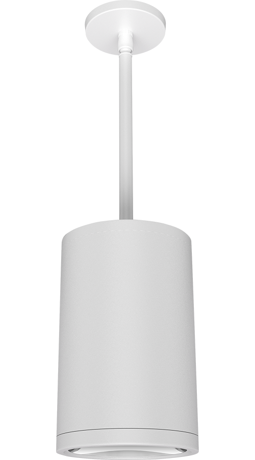 RAB Lighting CDLED Pendant Cylinder, 26W, 3500K, CRI90, Matte White, CDLED6PS-26W-80D935-W