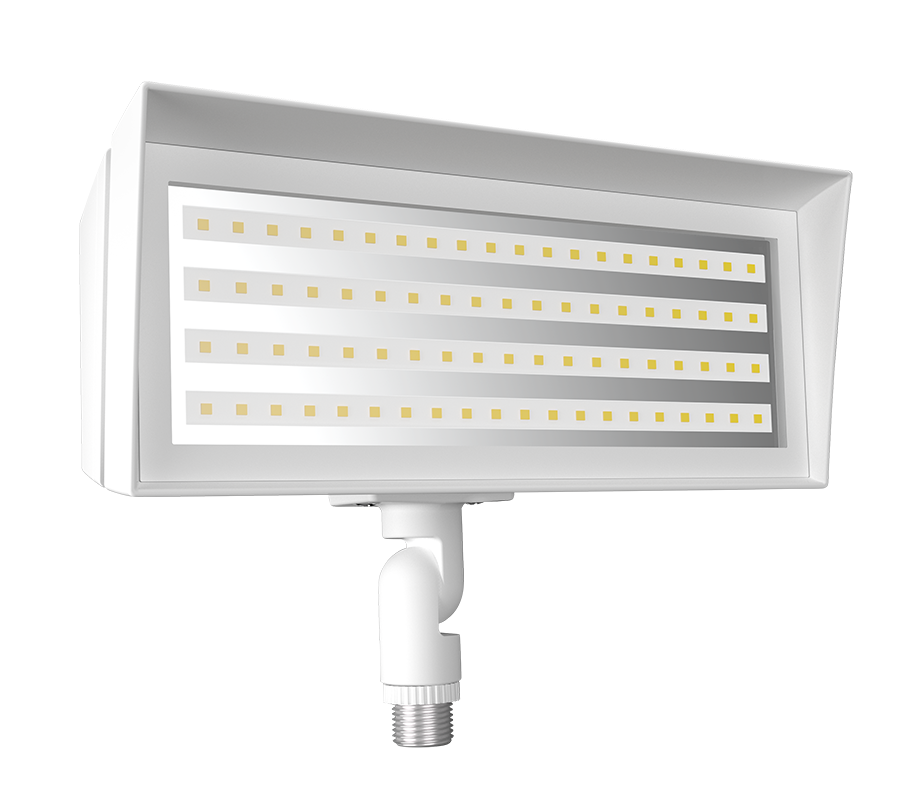 RAB Lighting FFLED Extra Small Flood Light, 13W, 3000K, 120-277V, Knuckle Mount, White, FFLEDXSYW