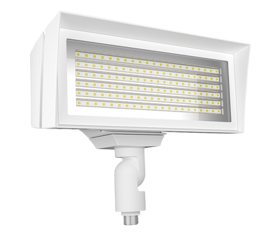 RAB Lighting FFLED LED Flood Light, Knuckle Mount, 7-Pin Receptacle, 3000K, 7,467 thru 9,758 Lumens, 120-277V, White, FFLEDMYW/7PR