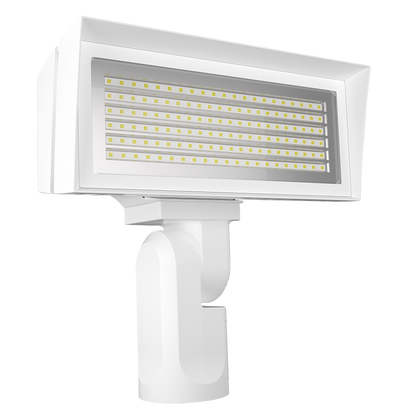 RAB Lighting FFLED LED Flood Light, Slipfitter Mount, CCT Selectable, 8,138 thru 10,813 Lumens, 120-277V, White, FFLEDMSFW
