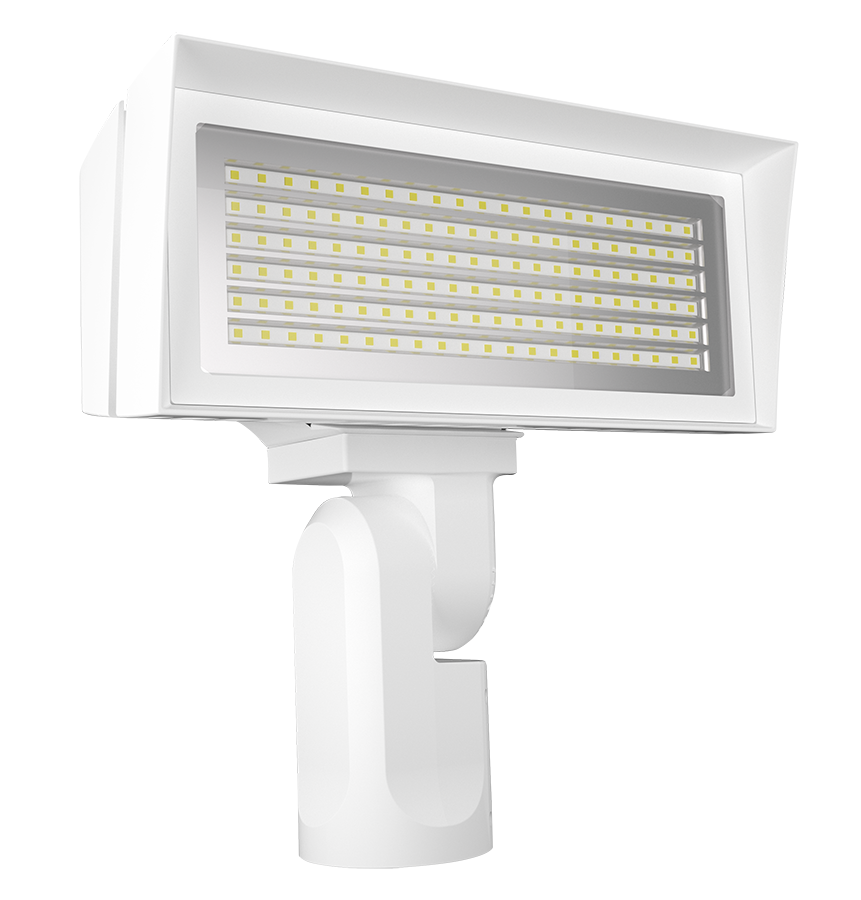 RAB Lighting FFLED LED Flood Light, Slipfitter Mount, CCT Selectable, 8,138 thru 10,813 Lumens, 120-277V, White, FFLEDMSFW