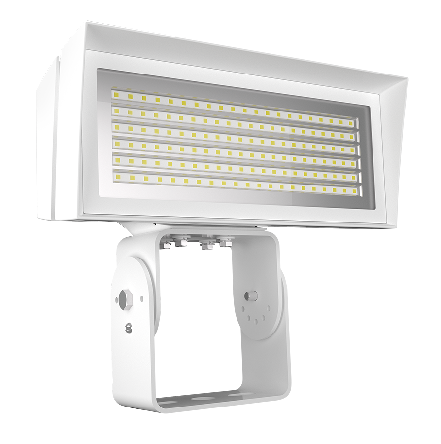 RAB Lighting FFLED LED Flood Light, Trunnion Mount, CCT Selectable, 8,138 thru 10,813 Lumens, 120-277V, White, FFLEDMTW