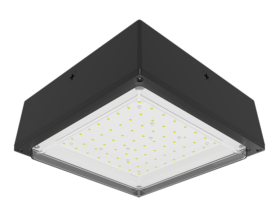 RAB Lighting 28 Watt LED Canopy Light, Drop Lens, 4000K, 4,143 Lumens, 120-277V, Bronze, VANLED28N